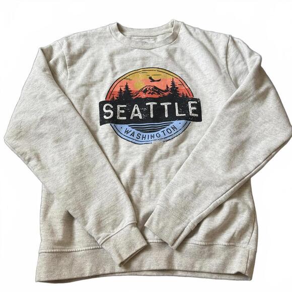 Tops - Seattle Washington Graphic Crewneck Sweatshirt Oatmeal Seattle Shirt Co Size M